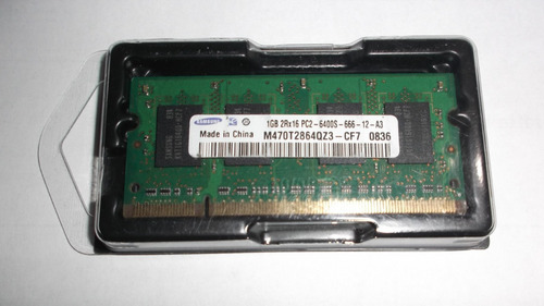 Memoria Samsung 1g 2rx16 Pc2-6400s 800 Mhz. Laptop (Usado)