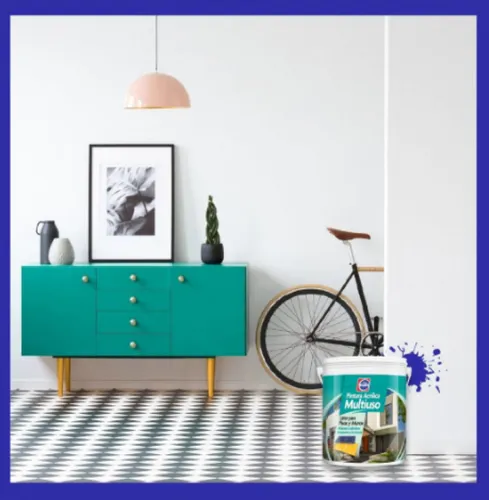 Pintura Pisos - Multiuso Elbex 1lt Verde Ceylan Acabado Mate