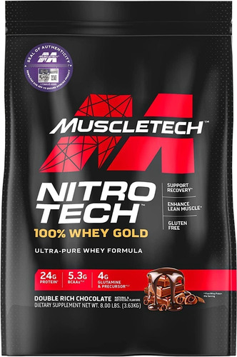 Muscletech | Nitro-tech 100% Whey Gold | 8lb | Dbl Chocolate