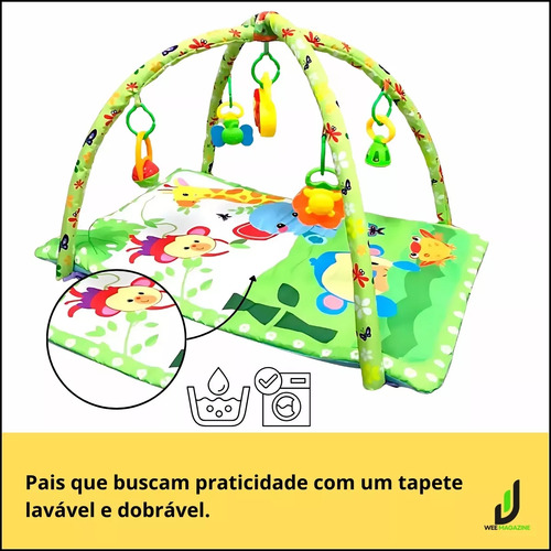 Tapete Almofada Musical Infantil Com Mobile Animais Safari