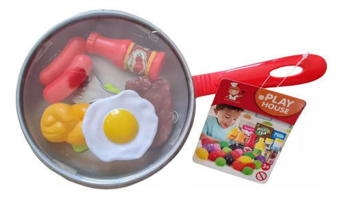 Sarten De Juguete Infantil + Accesorios Cocina