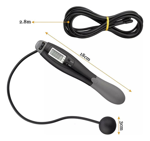 - A Cuerda De Salto De Velocidad Con Contador Digital, Doble