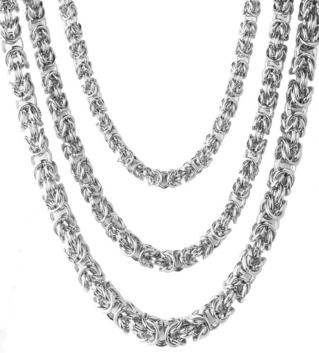 Muying Jewelry Collar De Cadena De Eslabones Bizantinos De A