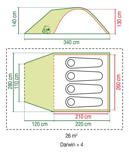 Imagen 3 de 7 de Carpa 4 Personas Coleman Darwin 4+ Abside Carpas Camping