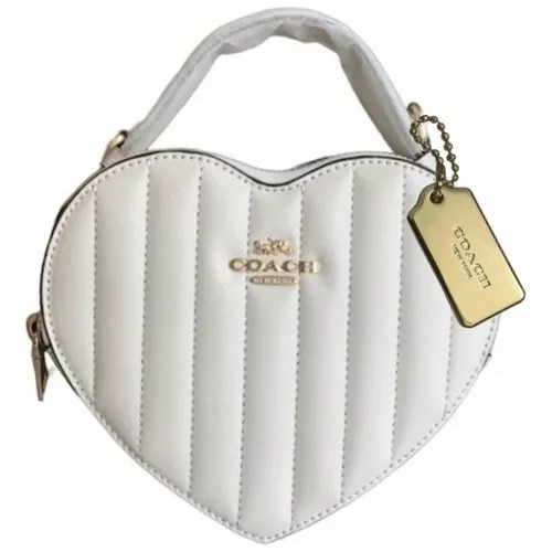 Bolsa Coach Corazon Blanca Edicion Limitada + Llavero 