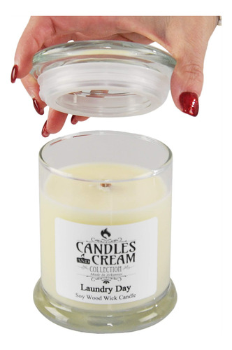 Velas Y Vela De Mecha De Madera De Soja De Velas Y Crema, Va