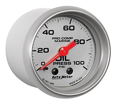 Medidor Autometer, Presión De Aceite, 2 1-16 , 100 Psi, Mecá
