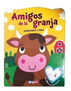 Imagen 1 de 3 de Libro Para Colorear Con Stickers Dinosaurios Animales Granja