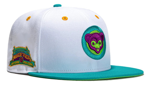 Gorra New Era Cachorros Chicago Cubs 59fity Blanca Teal