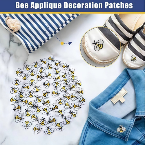 Parches Bordados De Abejas Lindos Para Niños, 60 Unidades