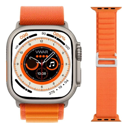 Reloj Inteligente  Smartwatch Serie 8 Ultra Naranja Y Negro 