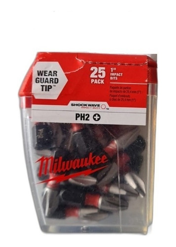 Puntas Milwaukee 48-32-4604 # 2 Phillips Shockwave Insert Bi