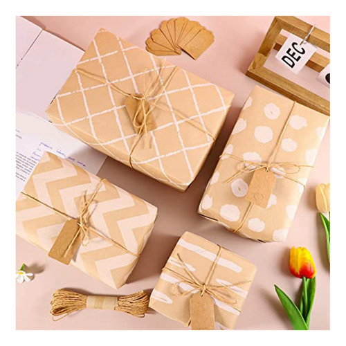 Juego De 4 Rollos De Papel Para Envolver Regalos, 43 X 300 C