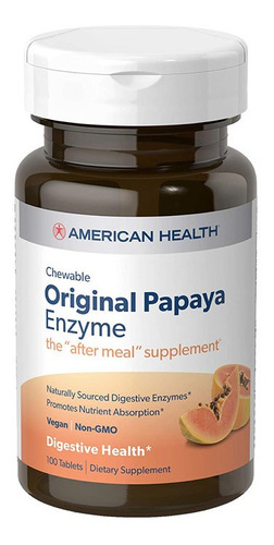 Enzimas De Papaya 100 Tabletas Masticables American Health