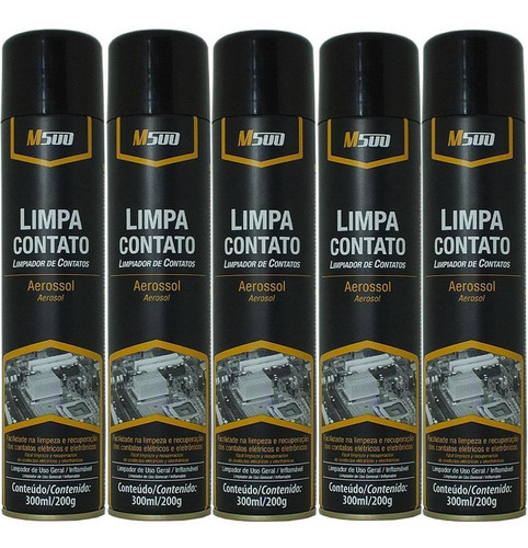 Kit 5 Limpa Contato M500 200g/300ml P/informatica Eletronica