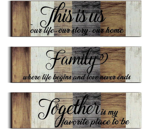 3 Piezas This Is Us Sign Rústico Family Home Decor Let...