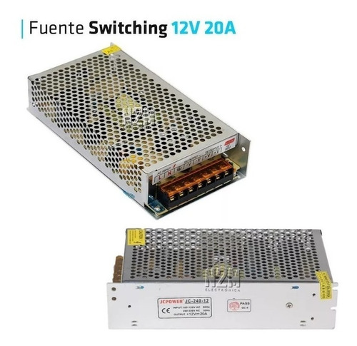 Imagen 3 de 10 de Fuente 12v 20a Metalica Regulada Switching Tira Led Full