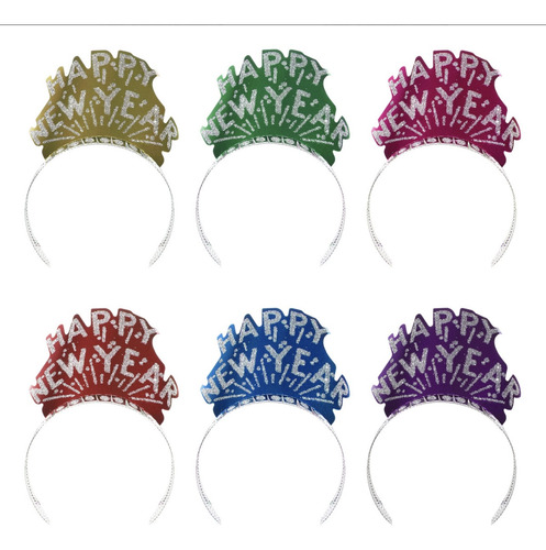 288 Tiaras Con Gliter Happy New Year Feliz Año Nuevo