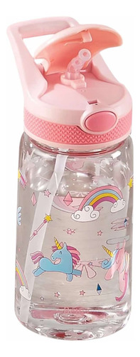 Botella Agua Infantil Dino / Unicornio 480ml Con Pajita Unicornio