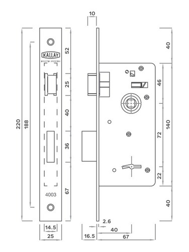 Kallay 4003 Cerradura Seguridad Puerta Exterior