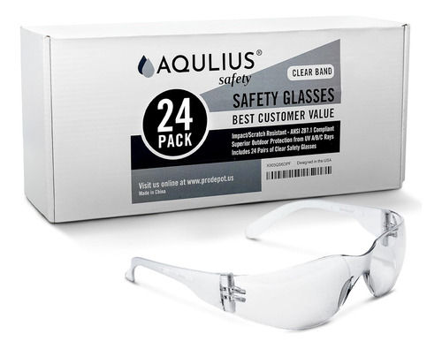 Aqulius Bulk Pack Safety Glasses For Men & Women, Ansi Z7...