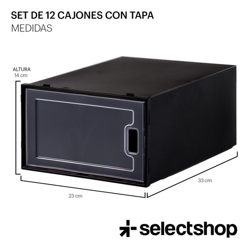 Cajas de Zapatos Apilables zapatera SelectShop SelectShop HG52C color negro