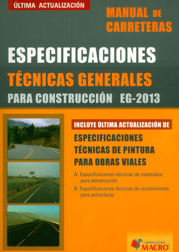Manual Carreteras-especificaciones Tec.gene.para Construccion, De Macro Editorial. Editorial Macro, Tapa Blanda En Español, 2014