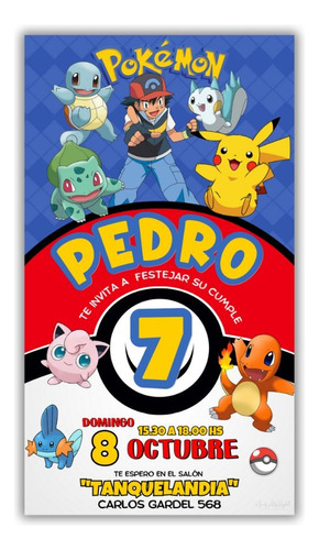 Invitación Digital Personalizada Pokemon