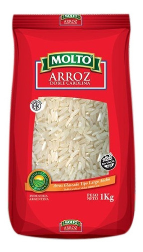 Arroz Molto Doble Carolina Glaseado Tipo Largo 1kg Comidas