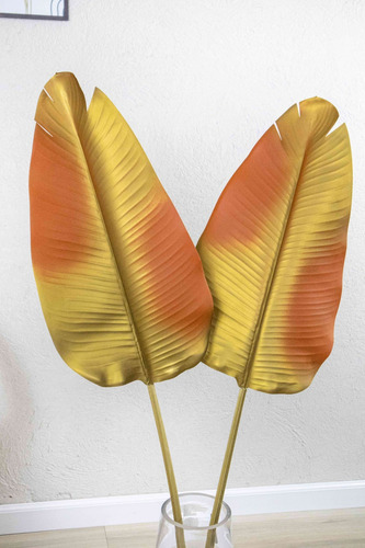 Hoja Strelitzia Dorada Artificial 125cm Calidad Premium