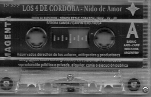 Cassette Los 4 De Cordoba Nido De Amor Estándar