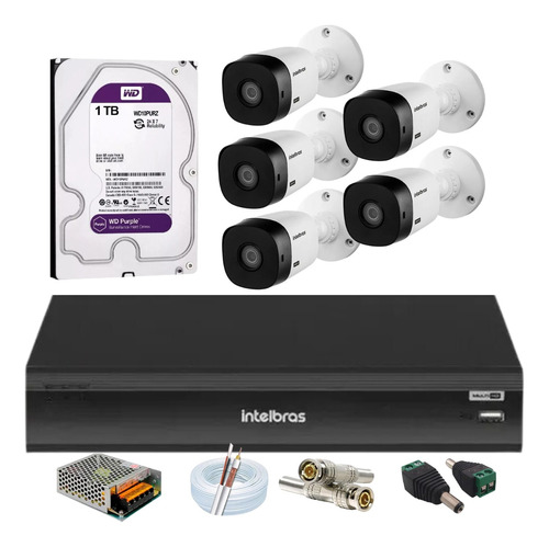 Kit Intelbras 5 Vhl 1220 E Dvr Inteligente Imhdx 3008 C/1tb