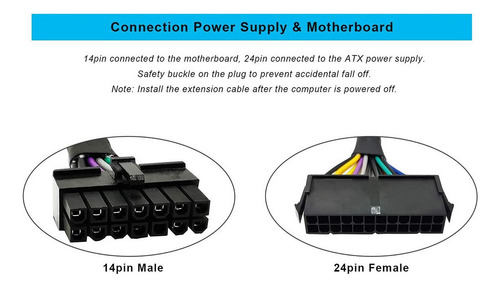 Adaptador De Alimentación Principal Atx Psu De 24 Pines A 14
