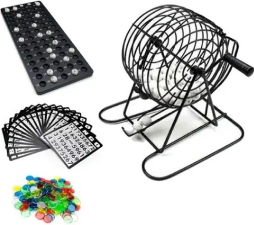 Bingo Set Completo Con Tombola Fichas Y Cartones 