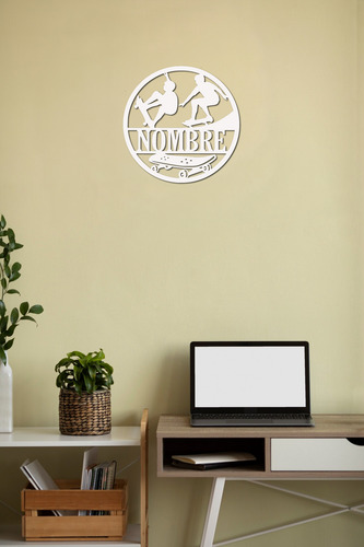 Cuadro Personalizado Con Nombre Deportes 40cm Fun Republic Skate 40x40cm Blanco
