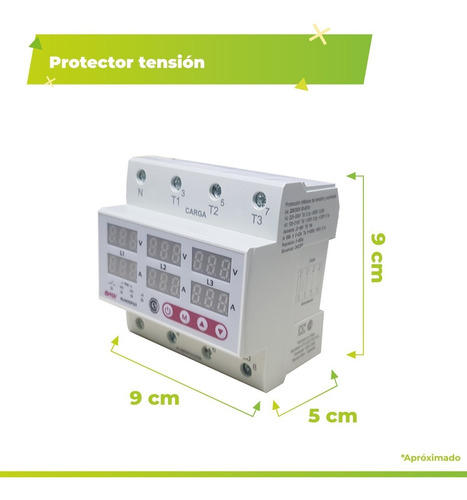 Imagen 3 de 8 de Protector Tensión Trifásico 63a Plus Voltamperometr Cuotas
