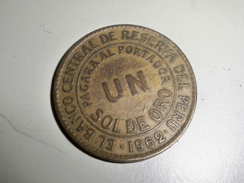 Moneda Perú Un Sol De Oro 1962