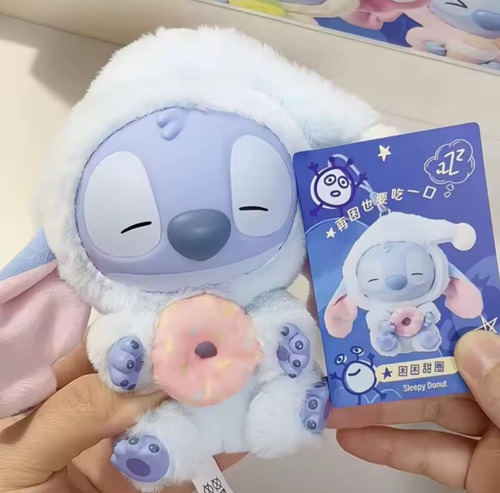 Stitch Labubu Caja Sorpresa Stich Eat Something Before Sleep Azul Claro