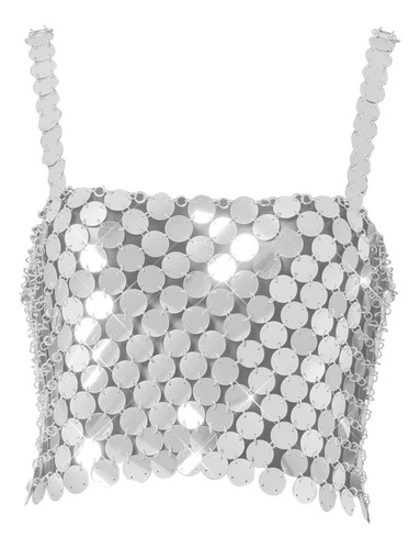 3 Lentejuelas De Moda Crop Top Midriff Baring Top Bralette