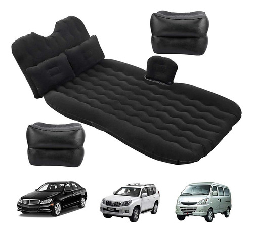 Colchón Inflable Para Auto Inflador 12v Y 2 Almohadas Cómodo