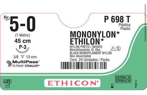 Sutura Nylon 5-0 Ethilon Caja 24 Un