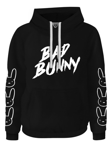 Hoodie Buzo Saco  Reggaeton Logo Bad Bunny