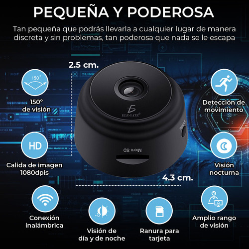 Cámara Wifi Vigilancia Discreta Alta Resolución Encubierta