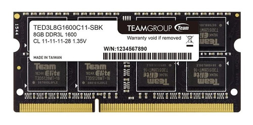 Memoria Ram Para Laptop Ddr3 8 Gb 1600 Mhz Team Group 