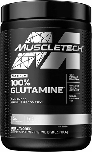 Glutamina Platinum Muscletech 60serv 300grs Masa Muscular