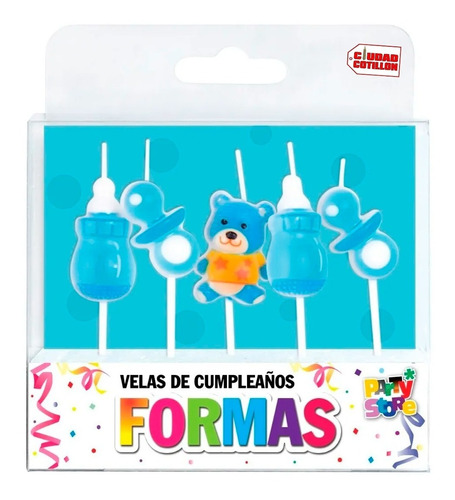 Set Velas Primer Añito Nene 5 Unidades - Ciudad Cotillón