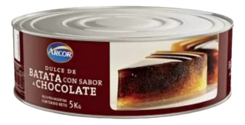 Dulce De Batata Sabor Chocolate  Arcor En Lata De 5kg