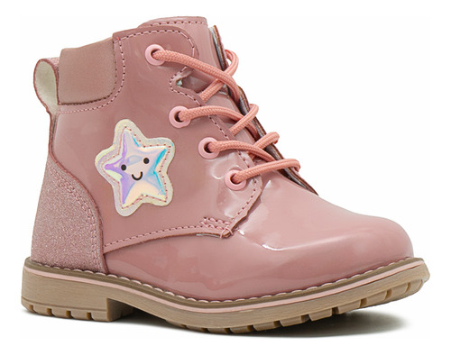 Bota Andanenes Para Niña Soporte Arco Estrellita Charol Piel