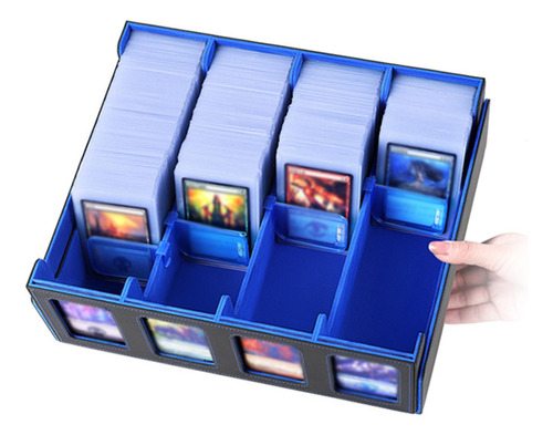 Estuche De Cuero Sintético Para Baraja De Cartas Azul