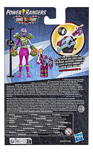 Boneco De Ação Power Rangers Dino Fury Smash Armor Rosa 15cm